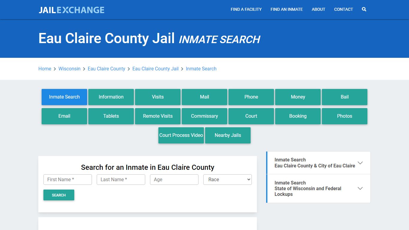 Eau Claire County Jail, WI Inmate Search: Roster & Mugshots