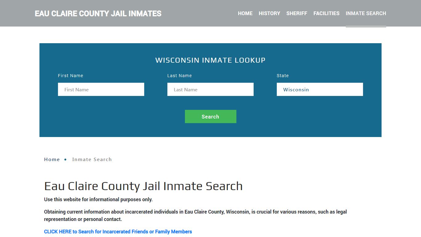 Eau Claire County, WI Detainee Lookup